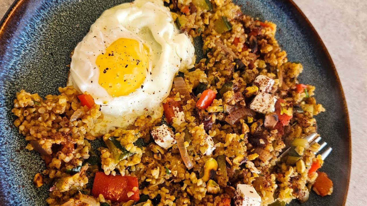 Jewelled Bulgur With Feta And Sumac Fried Egg YouTube