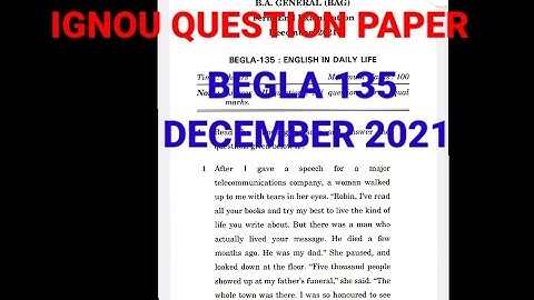 JK BEGLA 135 IGNOU QUESTION PAPER DECEMBER 2021