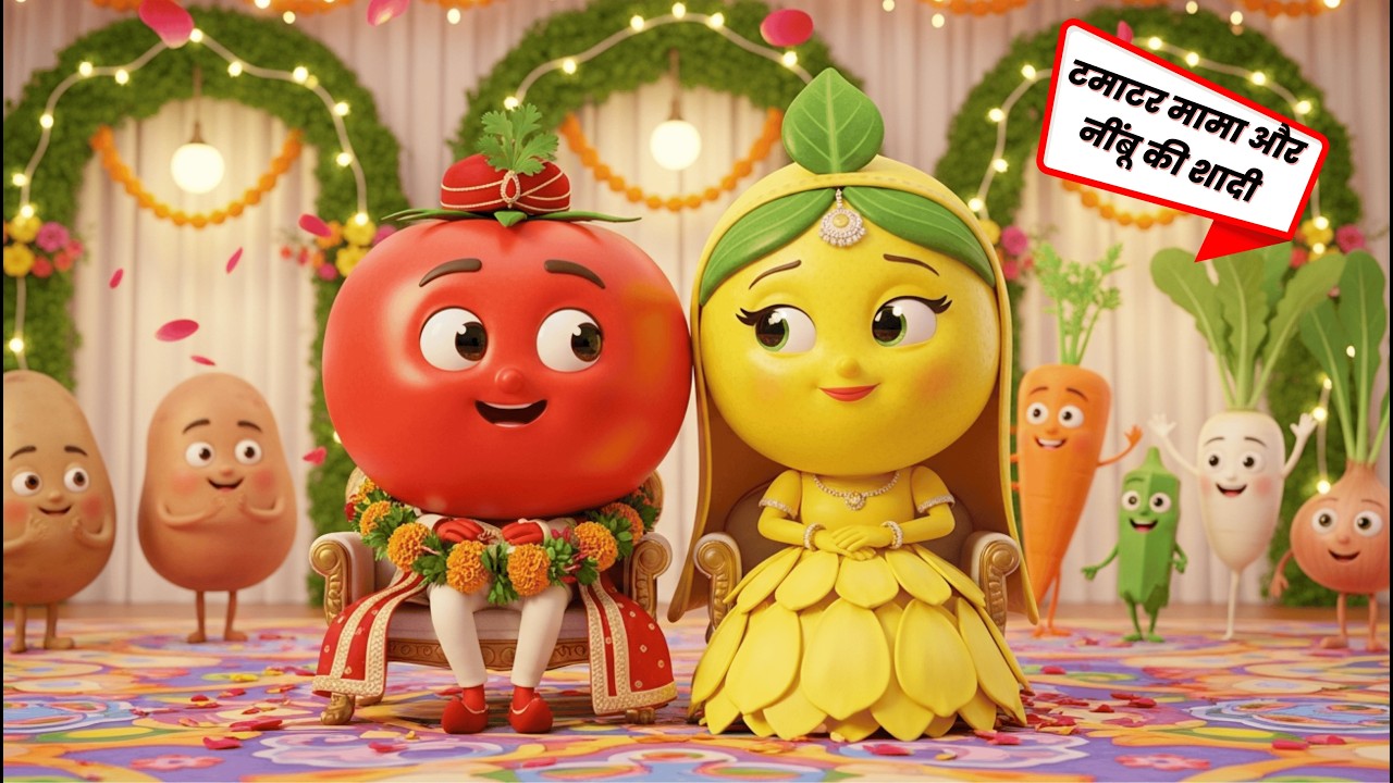टमाटर मामा नींबू की शादी 💍 | Hindi Kids Cartoon Song | Baby Rhymes | Hindi Nursery Rhymes