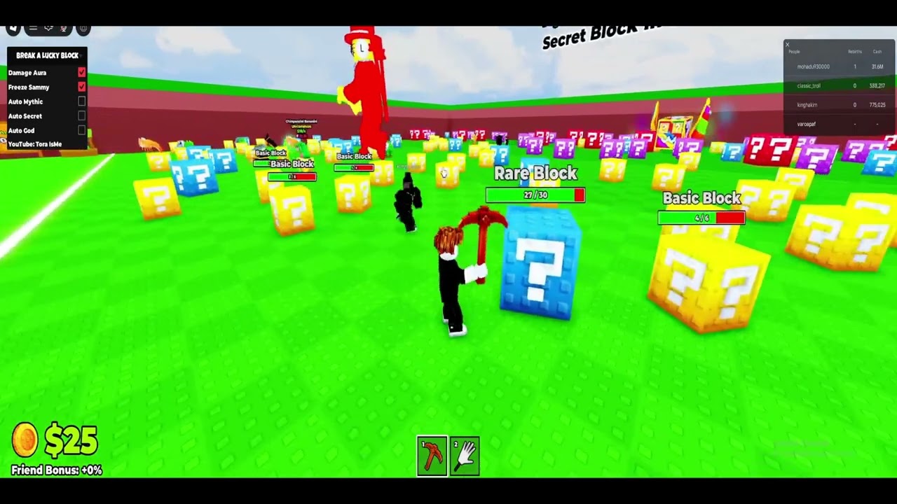 ⛏️ Разбейте счастливый блок! Скрипт | Аура урона, заморозка Сэмми, автоматическое получение мифич...