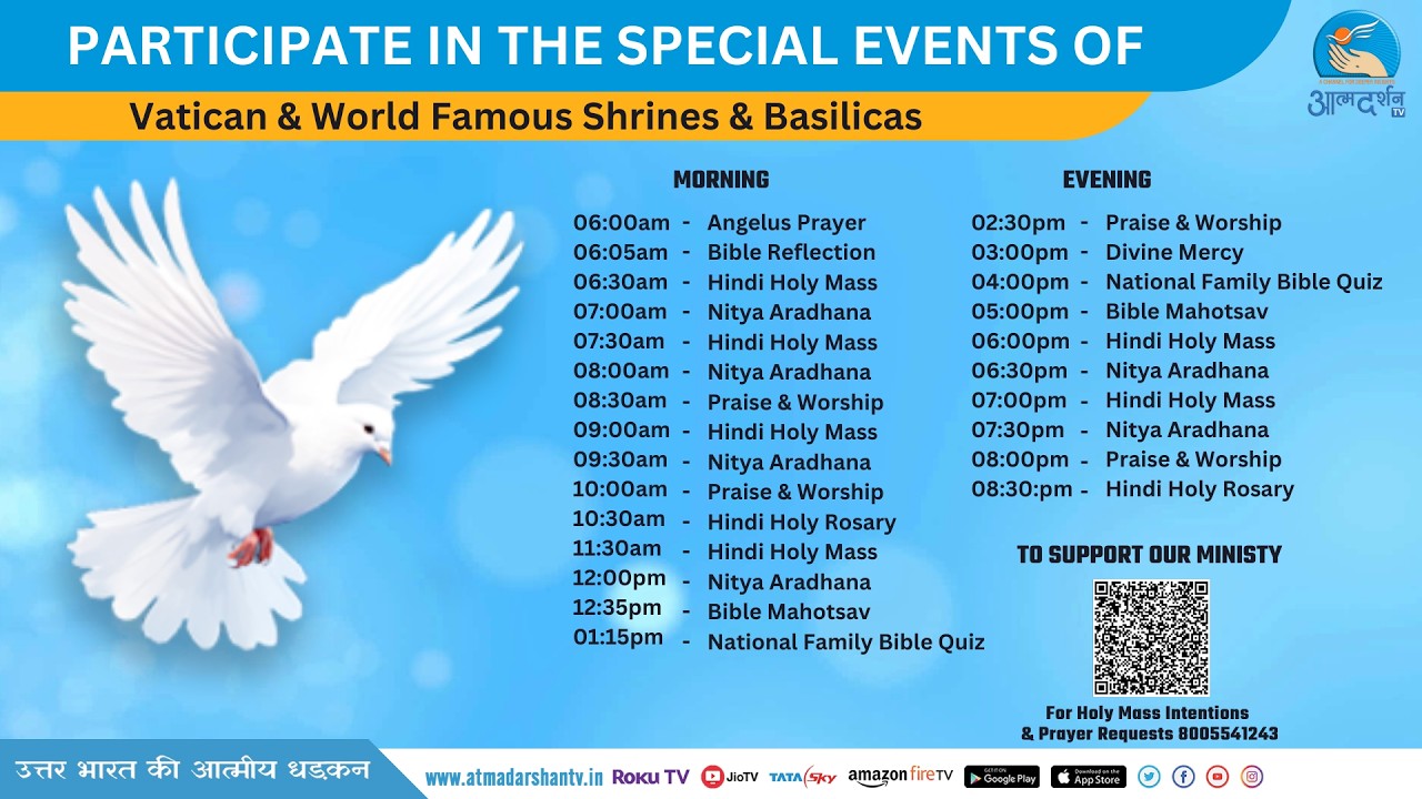 LIVE Monday 9th March 2026 || Atmadarshan TV Daily Schedule