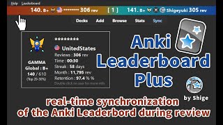 🏆️Anki Leaderboard Plus -  displayed on top bar and updated in real time (Anki Add-on  for Patrons)