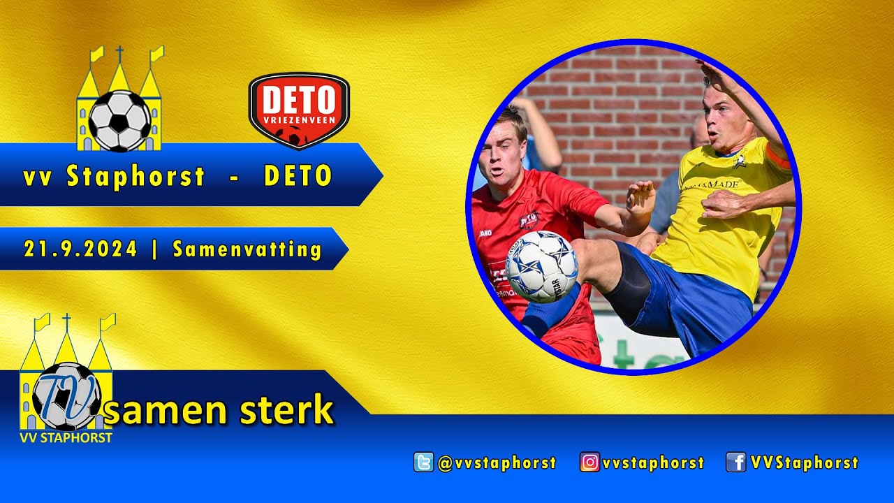 vv Staphorst - DETO | 21.9.2024 | Samenvatting