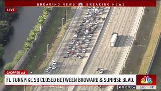 Major Crash Closes Southbound Lanes Of Floridas Turnpike