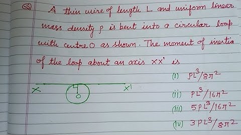 A thin wire of length L and uniform linear mass density p is bent into.. | jee mains physics