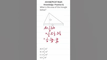 ASVAB/PiCAT Math Knowledge Practice Test Question: Area of a Triangle #acetheasvab w #grammarhero