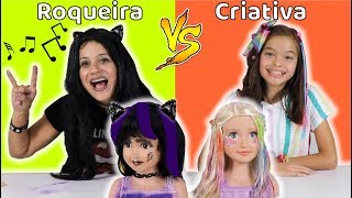 DECORANDO CABELO DE BONECA NA ESCOLA - 2  Roqueira VS Criativa