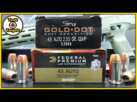 HST VS Gold Dot!...45 ACP Carbine Self-Defense Ballistic Gel AMMO Test!