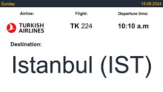 Arrival Announcement Varış Duyurusu Anuncio Al Aterrizaje Turkish Airlines Tk 224