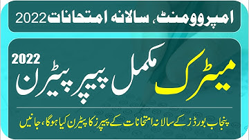 New Paper Pattern Annual Exam 2022 All Punjab Boards | Paper Pattern Exams 2022 | Taleemi Khabrain
