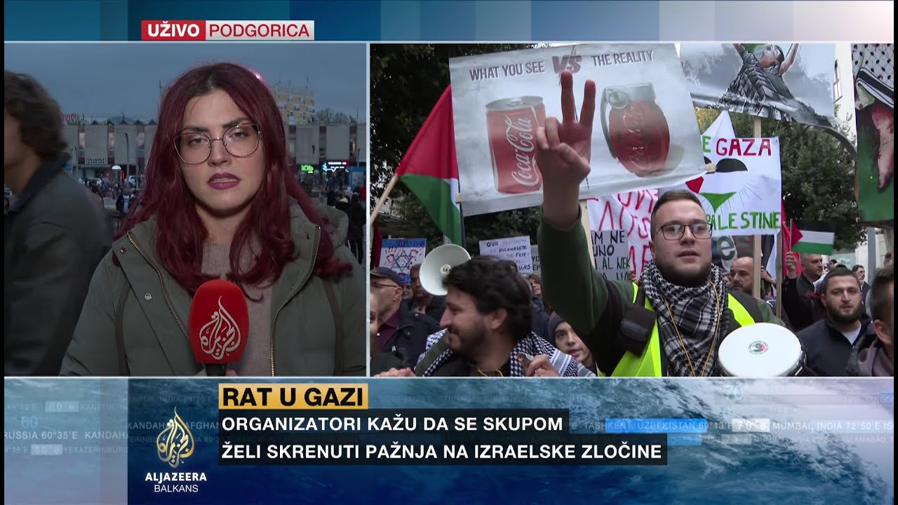 يطالب المتظاهرون في بودغوريتسا الحكومة بفرض عقوبات على إسرائيل