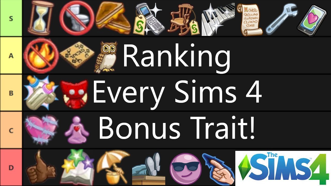 Ranking Every Bonus And Reward Trait In The Sims 4 A Tier List YouTube Ranking Every Bonus And Reward Trait In The Sims 4 A Tier List YouTube