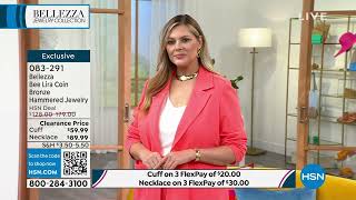 Colar Bellezza de 15 com moeda de lira de abelha em bronze martelado