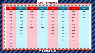 CVC Words ot, om, on, ox op family words || #cvcwords