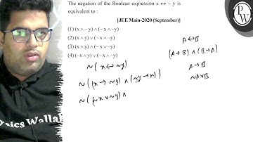 The negation of the Boolean expression \( x \leftrightarrow \sim y ...