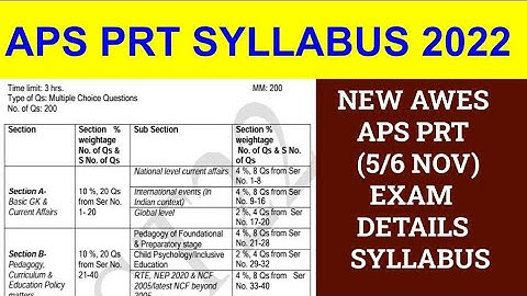 APS PRT SYLLABUS | APS/AWES PRT SYLLABUS | ARMY PUBLIC SCHOOL PRT SYLLABUS 2022 | 5  6 NOV CSB EXAM