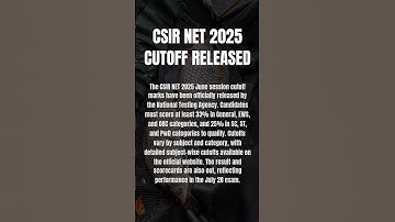 CSIR NET 2025 Cutoff Released