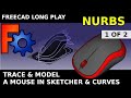 FreeCAD: Part 1 of Model a 3D Mouse from 2D trace Sketcher and Curves Workbench Beginners Tutorial