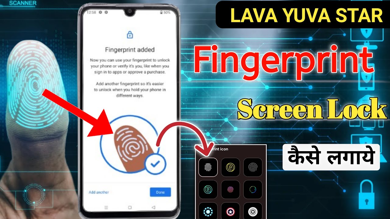 Lava yuva star display fingerprint setting/Lava yuva star fingerprint screen lock/fingerprint sensor