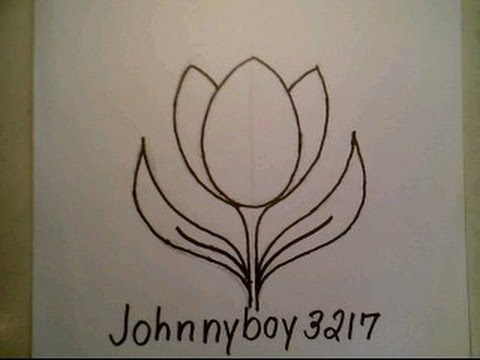 How To Draw A Tulip Flower Easy como dibjar un flor de tulipan Doodle Sketch Fun2draw - YouTube