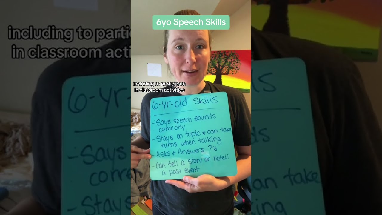 6 Year Old Speech Skills SLP