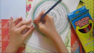 ASMR - Adult Coloring | Coloring a Mandala! (Pencil, Paper and Tapping Sounds) screenshot 4