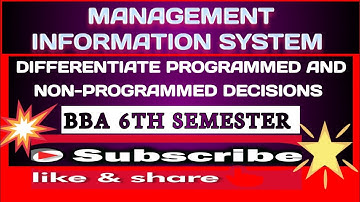 Differentiate programmed and non-programmed decisions