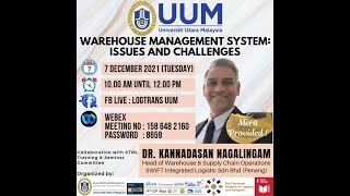 “WAREHOUSE MANAGEMENT SYSTEM: ISSUES & CHALLENGES WEBINAR” ORGANIZED BY LOGTRANS CLUB