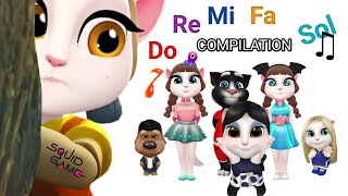 My Talking Angela 2😍 vs Talking Tom Friends Squid Game Do Re Mi Fa Sol COMPILATION🎼