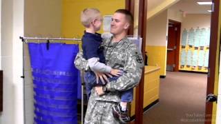 U.S. Soldier Surprises Little Brother at School