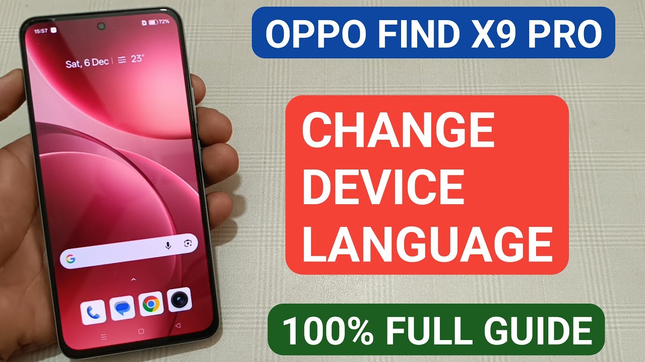 oppo find x9 Pro mein device language change kare