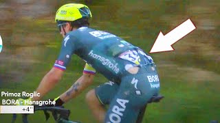 Primoz Roglic Crashes before Uphill Sprint | Criterium du Dauphiné 2024 Stage 3