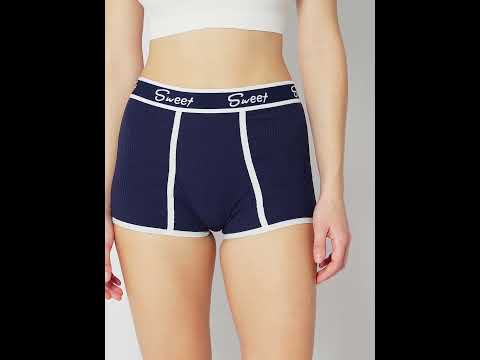 Набір (3 шт.) жіночі труси шортики в рубчик, безшовні, еластичні, видео 1