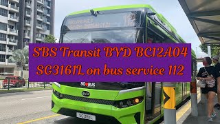 [Spare Bus/Recent Debut 🔥] [SBST] BYD BC12A04 [SG3161L] [SWDEP SP] Joyride On Bus Service 112