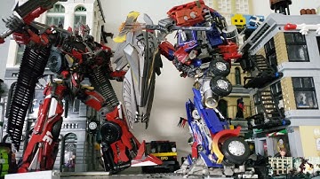 Sentinel Prime vs Optimus Prime OV01 Chicago Battle Transformers Dark of the moon toy stop motions