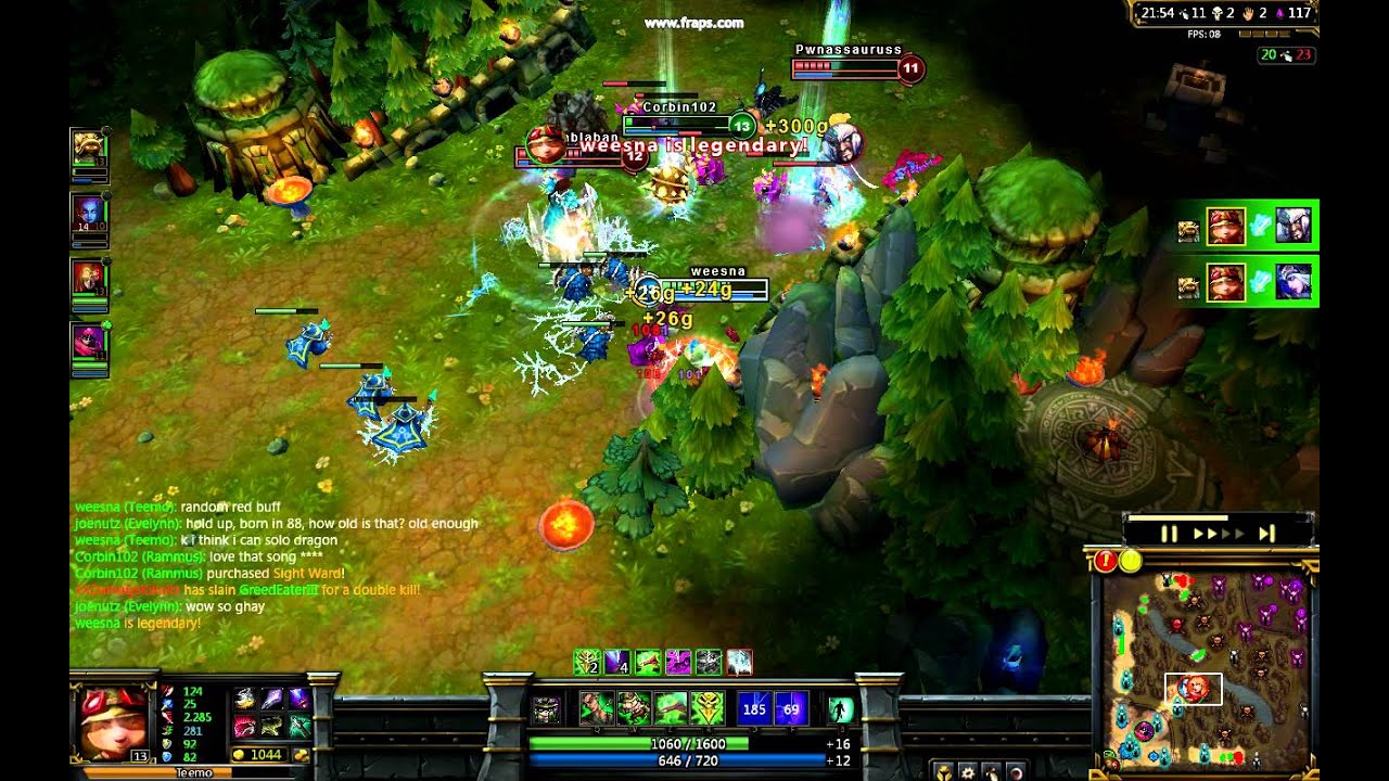 League of Legends Teemo quadrakill