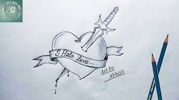 How to draw love heart  💓 // Broken heart drawing // love heart drawing @ArtbyAbhijit