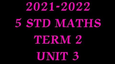5 STD Maths Term 2 Unit 3 Patterns
