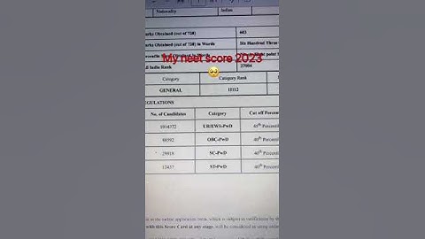 My Neet Score 2023 || Is 603 is enough??? ||#youtubeshorts #neet #neet2023 #viral #result #shorts 😭