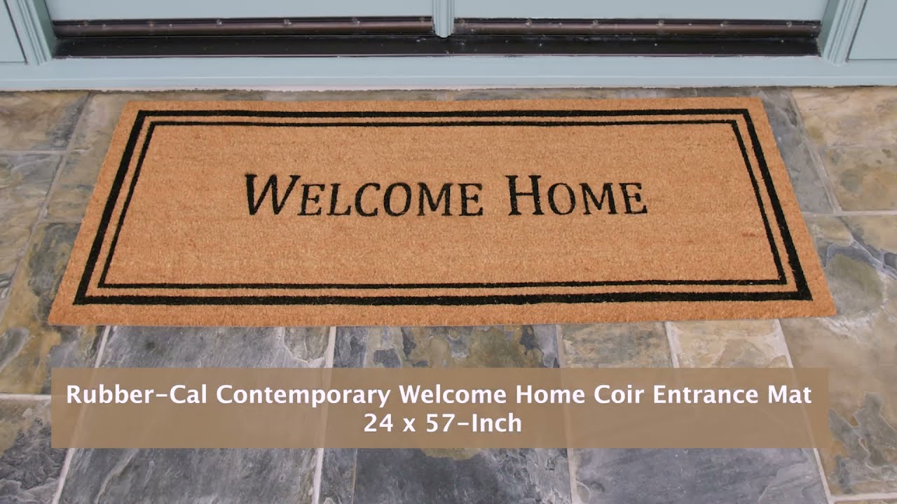 DECOREALM Home Sweet Home Farmhouse Welcome Mat - Durable Coir Doormat -  Cute Welcome Mats for Front Door, Outside Porch or Entrance, Indoor Outdoor