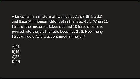 Mixture and alligations - Question 21