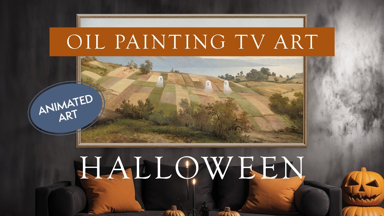 Spooky Halloween Animated Art | Vintage Ghost Farm Scene | 30 Min Loop | 4K HD 🎃👻