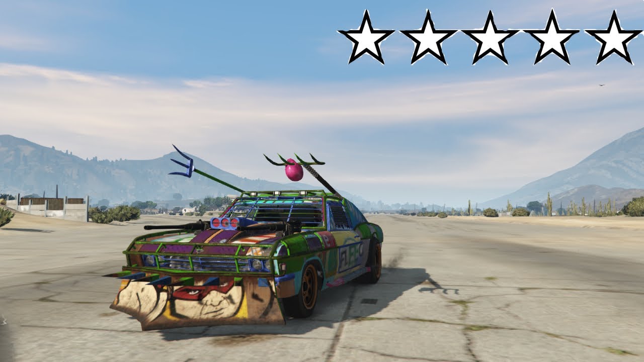 5 Stars in GTA 5 with Impaler Cauchemer car and with professional escape