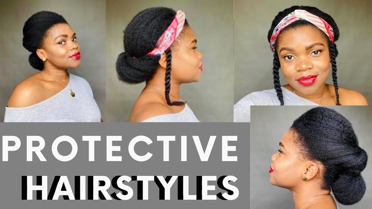 4c Protective Hairstyles for Growth & Work WITHOUT Weave/ Twist ...