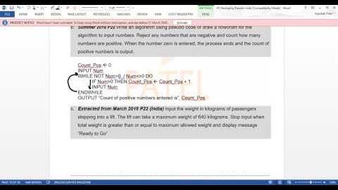 Designing Algorithm Part 5 for O Level/IGCSE Computer Science
