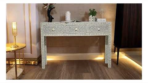 Luxury Unveiled: The Bone Inlay Eye Design Console Table