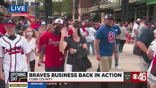 Braves fans gather at Truist Park on Opening Day 2021