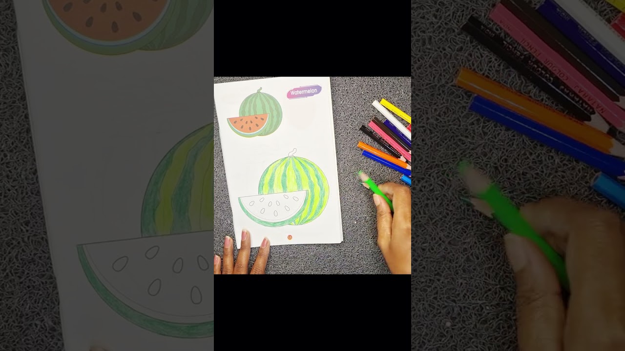How To Draw A Watermelon | Watermelon Drawing And Colouring | Easy Step By Step Art Tutorial 