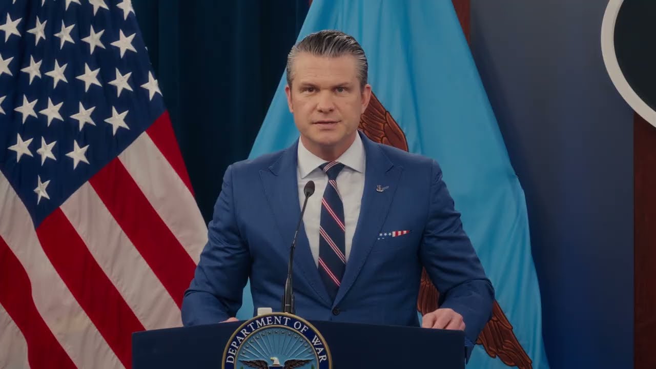 Secretary of War Pete Hegseth speaks on Operation Epic Fury - YouTube