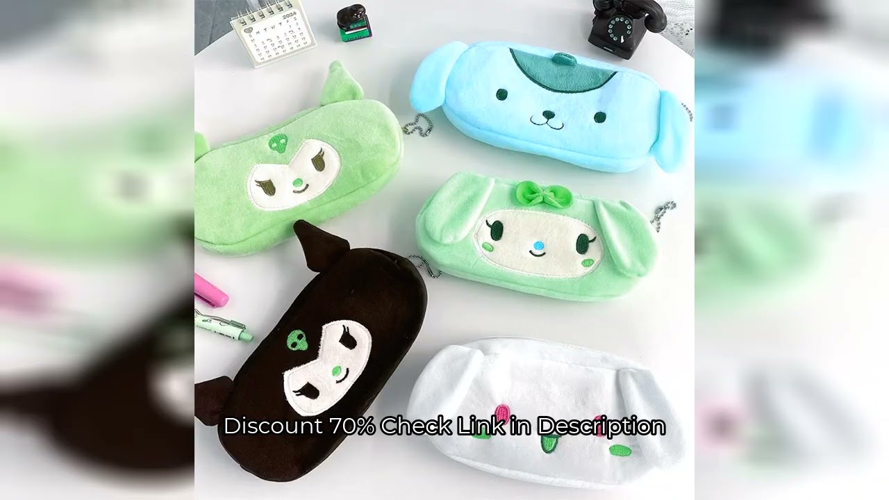 15pcs/lot Sanrio Kuromi Melody Plush Pencil Case Cute Cinnamoroll Pencil Box Coin Purse Stationery P